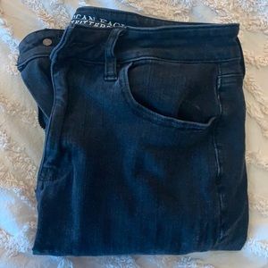 Black American Eagle High-Waisted Jeans